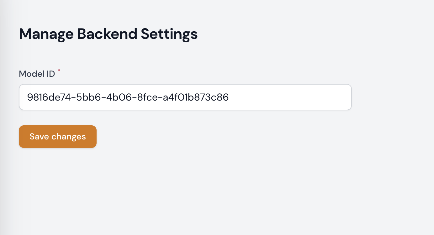Backend Settings