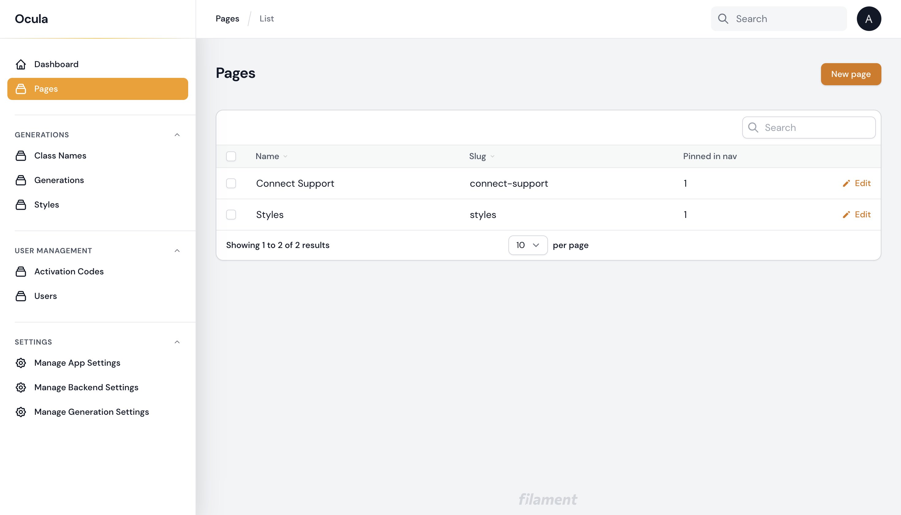 Pages
